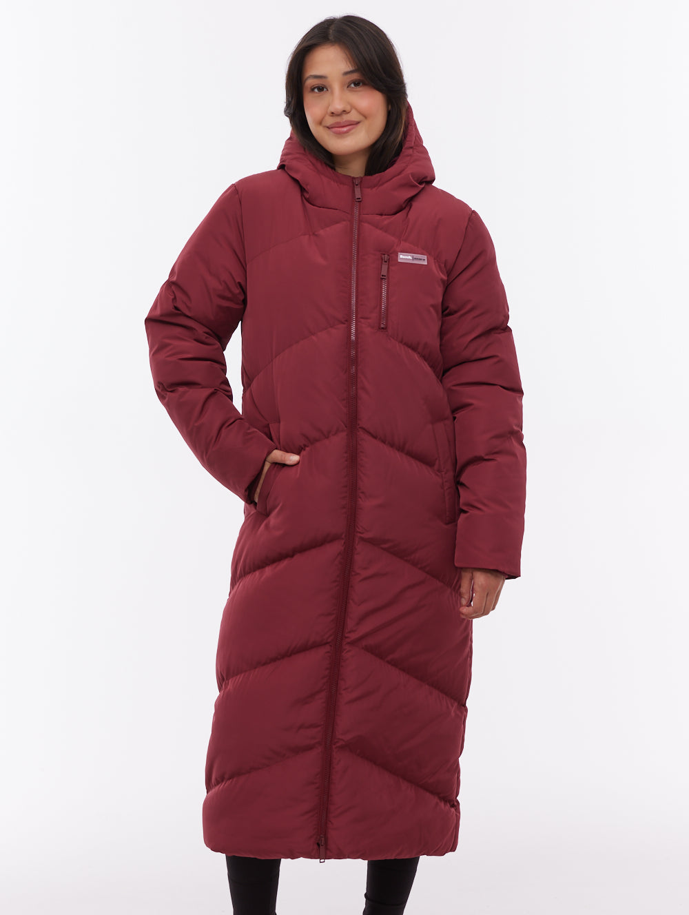 Eloraina parka matelassé maxi à chevrons - Rouge