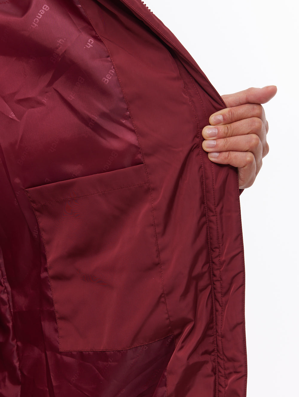 Eloraina parka matelassé maxi à chevrons - Rouge