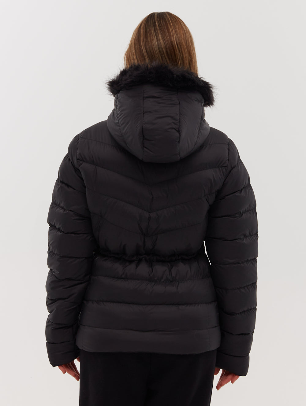 INKEN Black Outerwear Jackets With Faux Fur Hood Shot 6