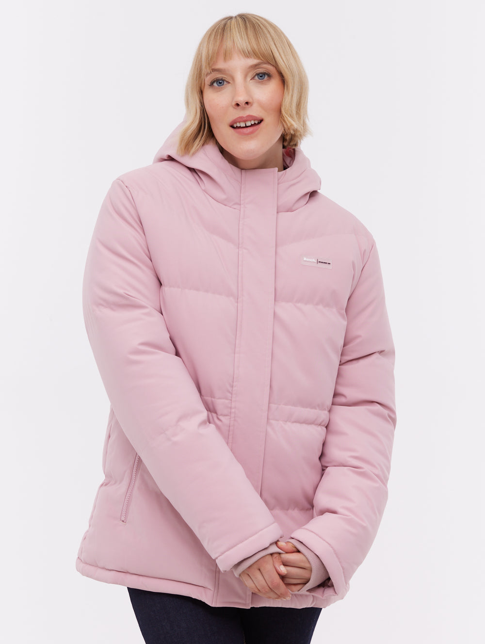 Fina parka matelassé à capuchon - Rose
