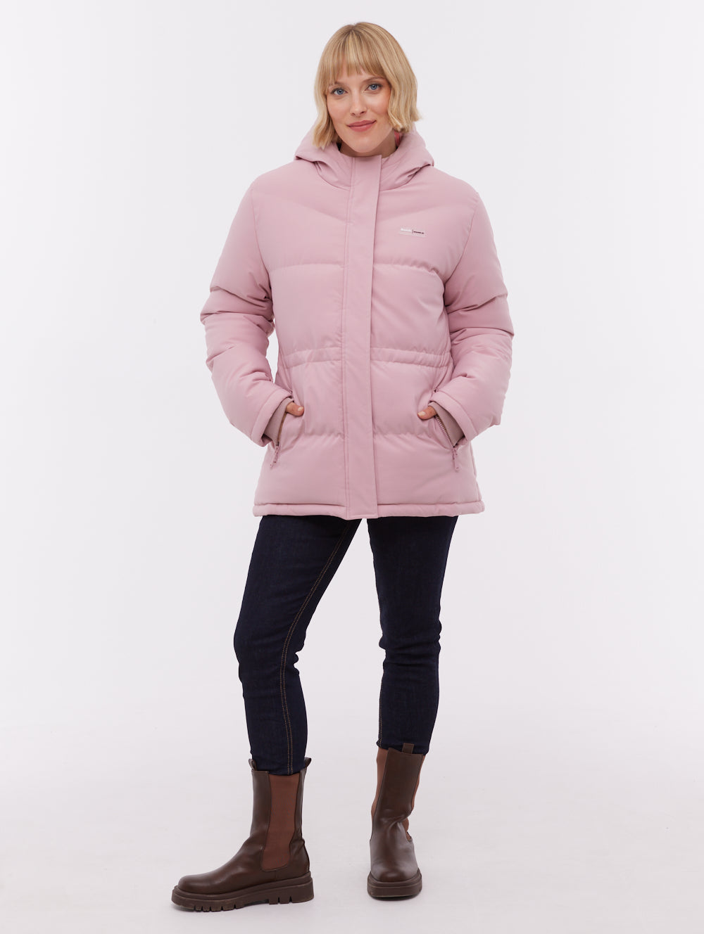 Fina parka matelassé à capuchon - Rose