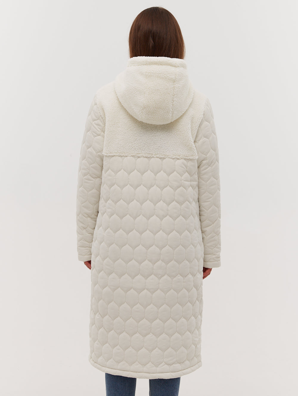 LELAH White Outerwear Jackets Long Sherpa Shot 4