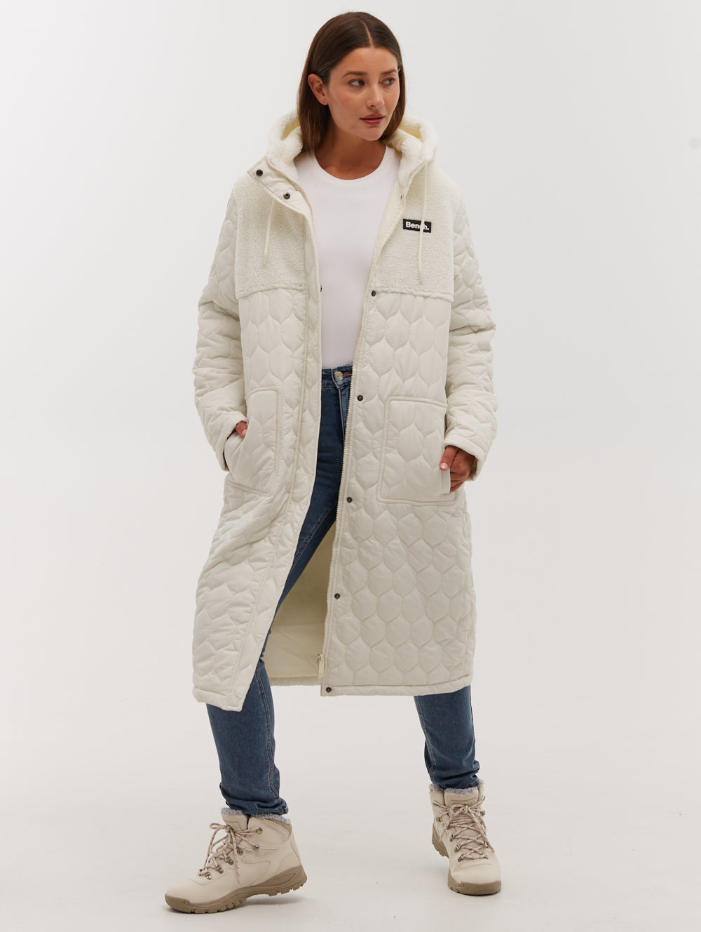 LELAH White Outerwear Jackets Long Sherpa Shot 5