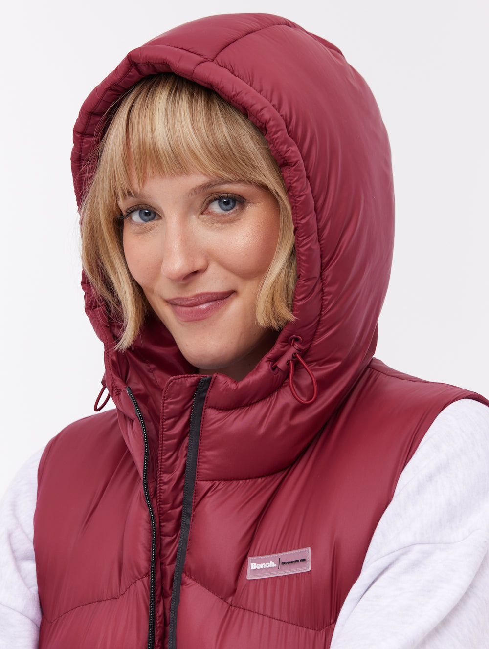 Saz veste longue sans manches à capuchon - Rouge