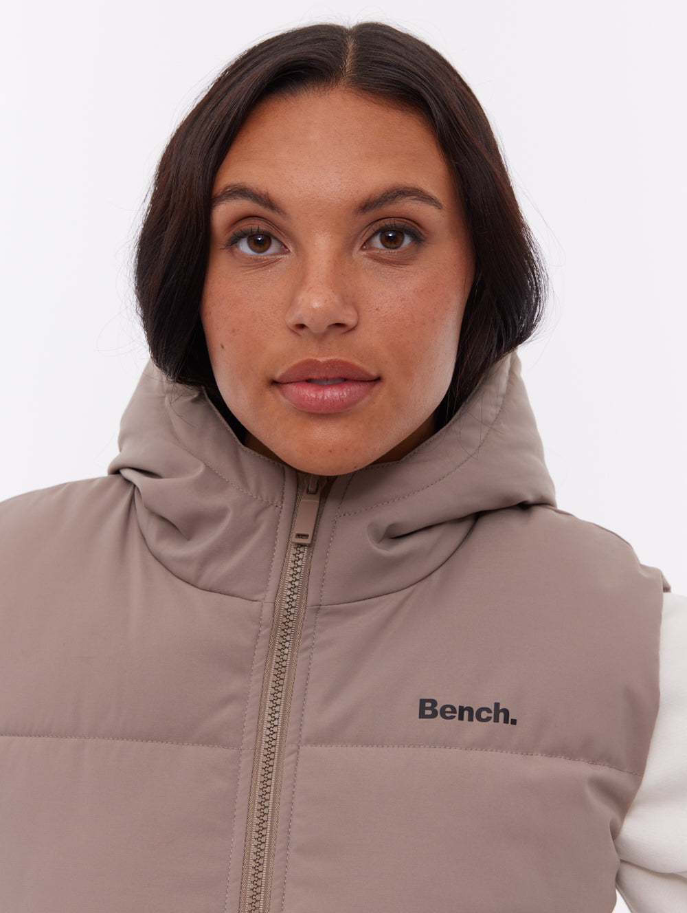 Hollew veste sans manches à capuchon - Brun