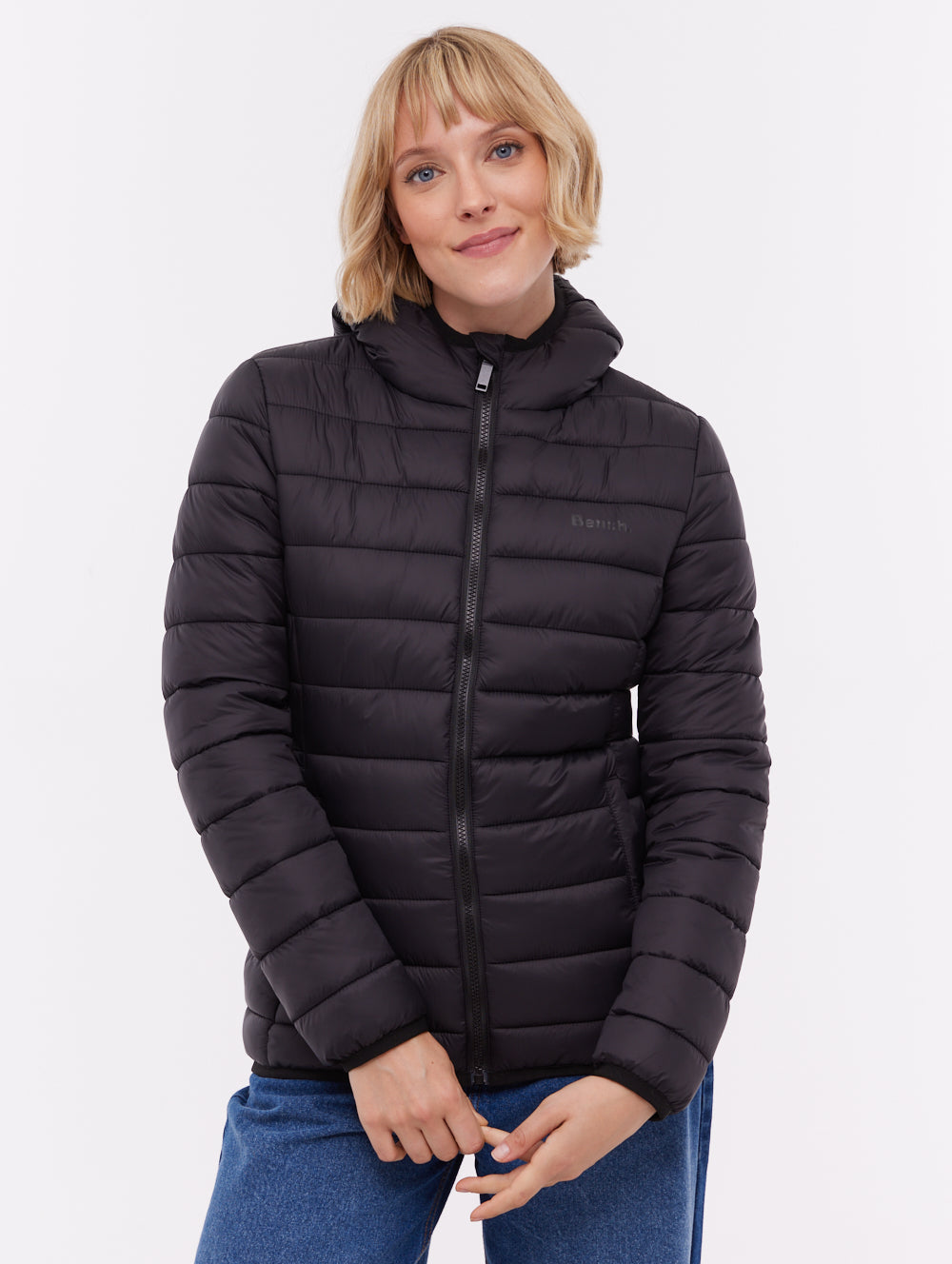 Nella Hooded Puffer Jacket - Black