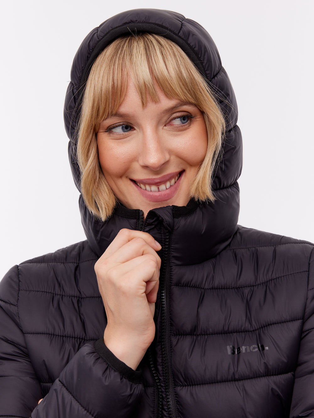 Nella Hooded Puffer Jacket - Black