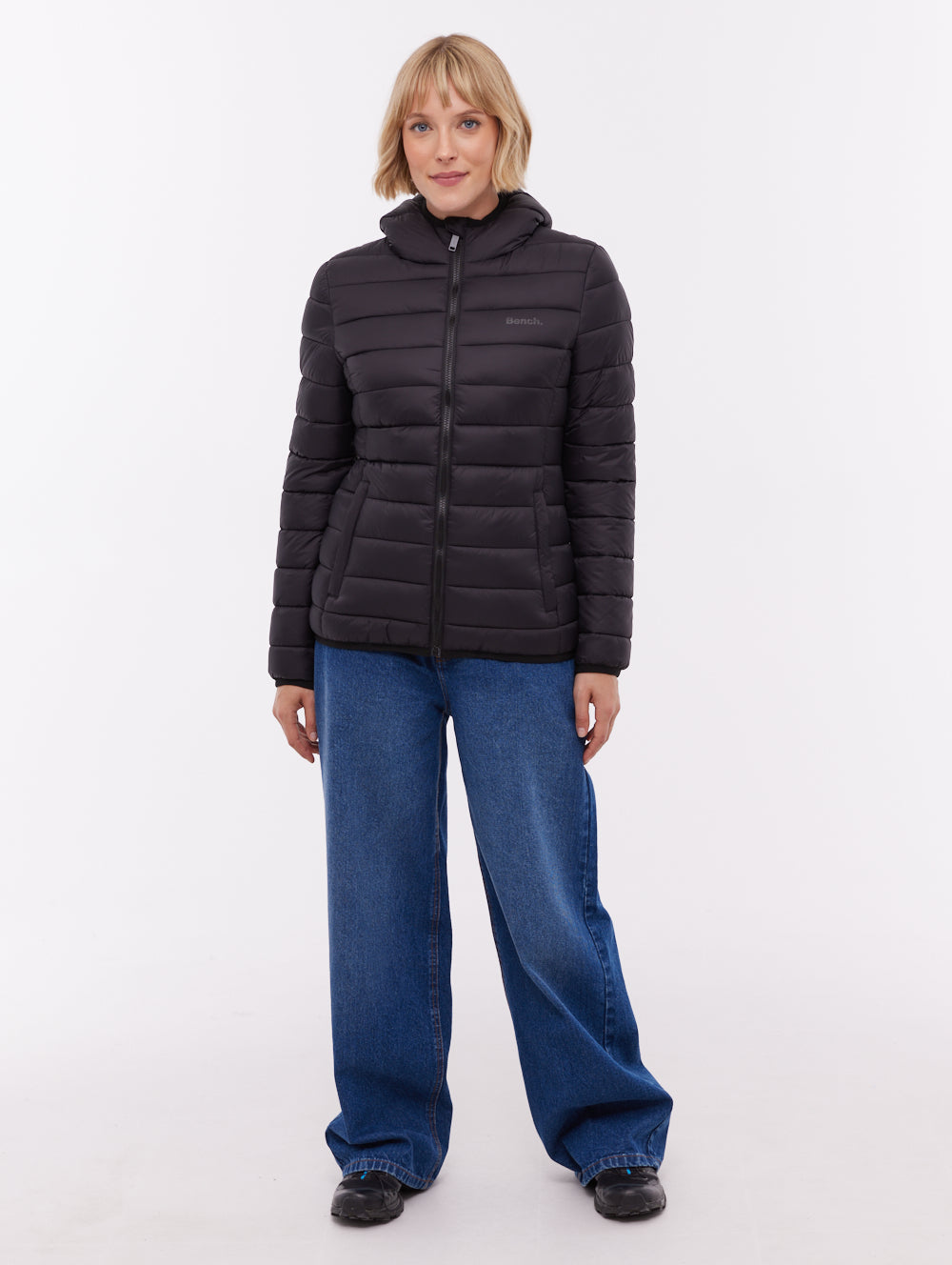 Nella Hooded Puffer Jacket - Black