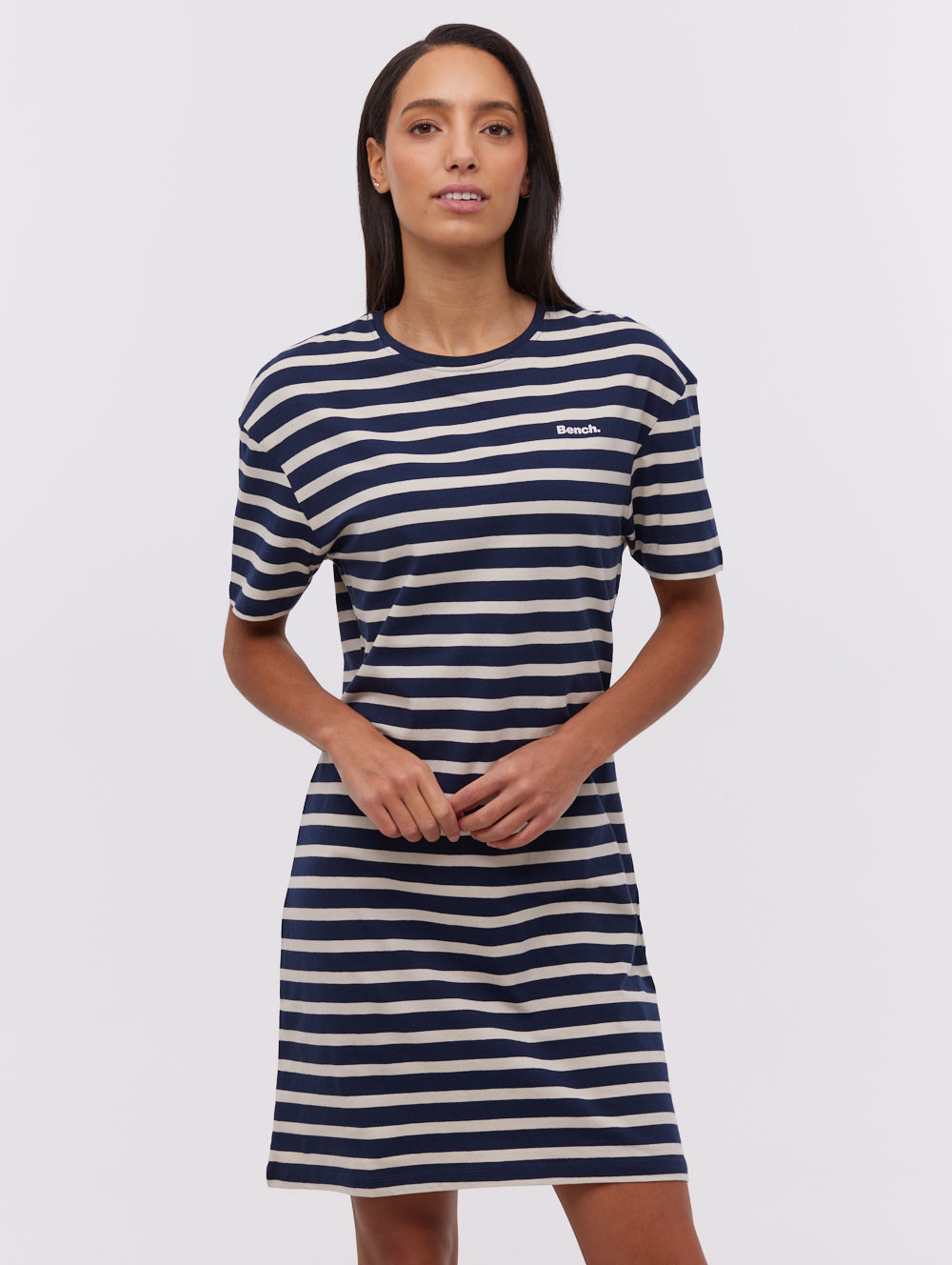 Frandi robe midi t-shirt rayée