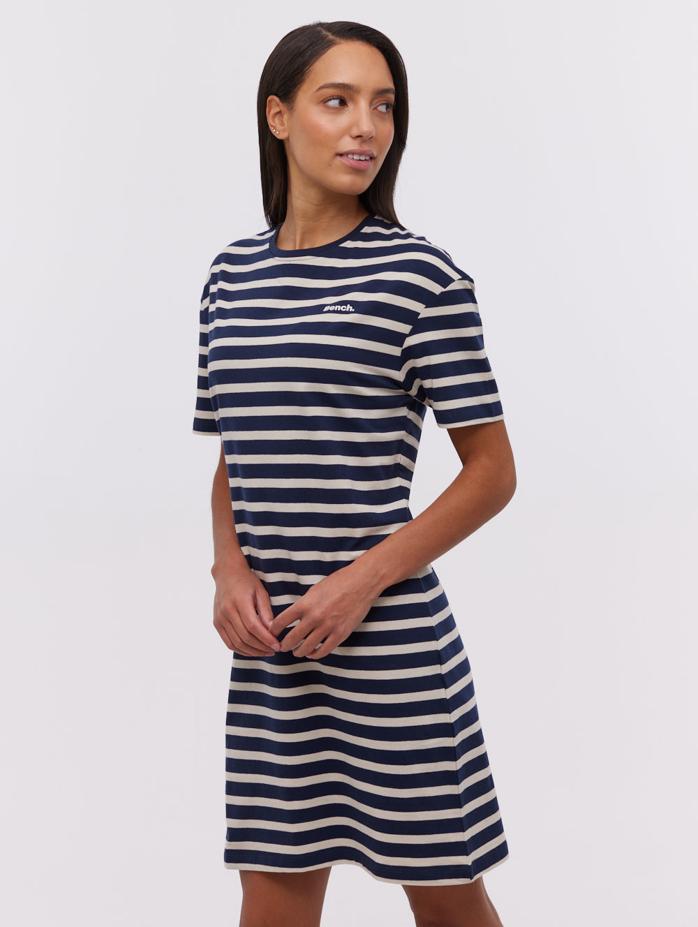 Frandi robe midi t-shirt rayée