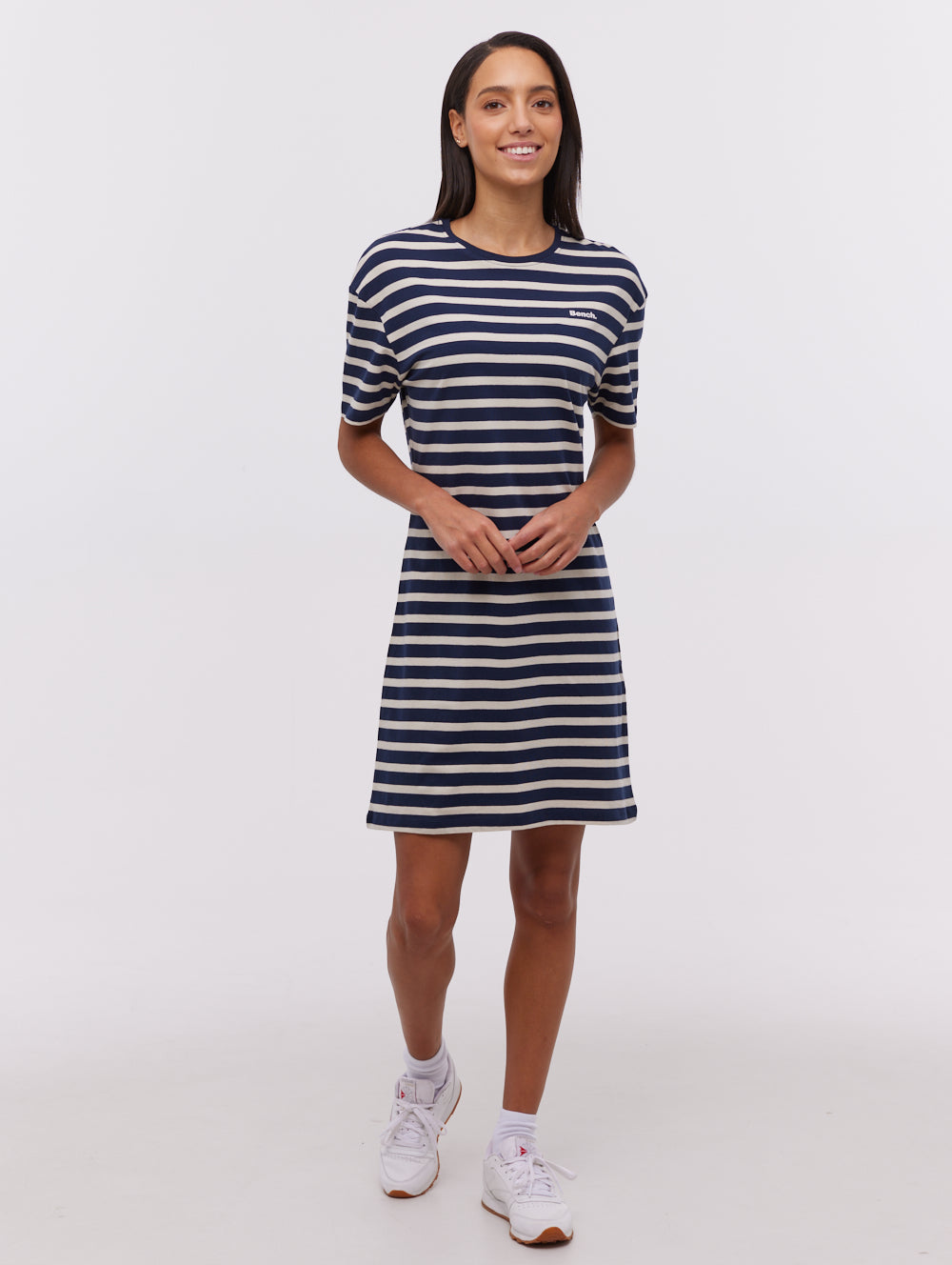 Frandi robe midi t-shirt rayée