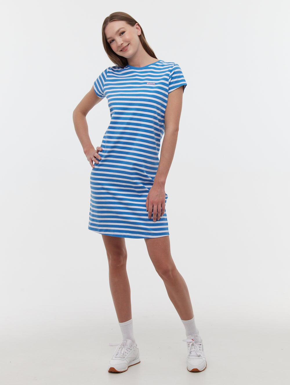 Mabelle robe midi t-shirt rayée