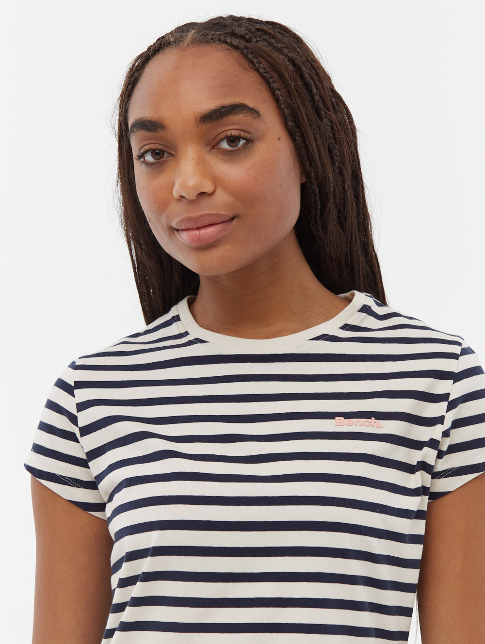 Mabelle robe midi t-shirt rayée