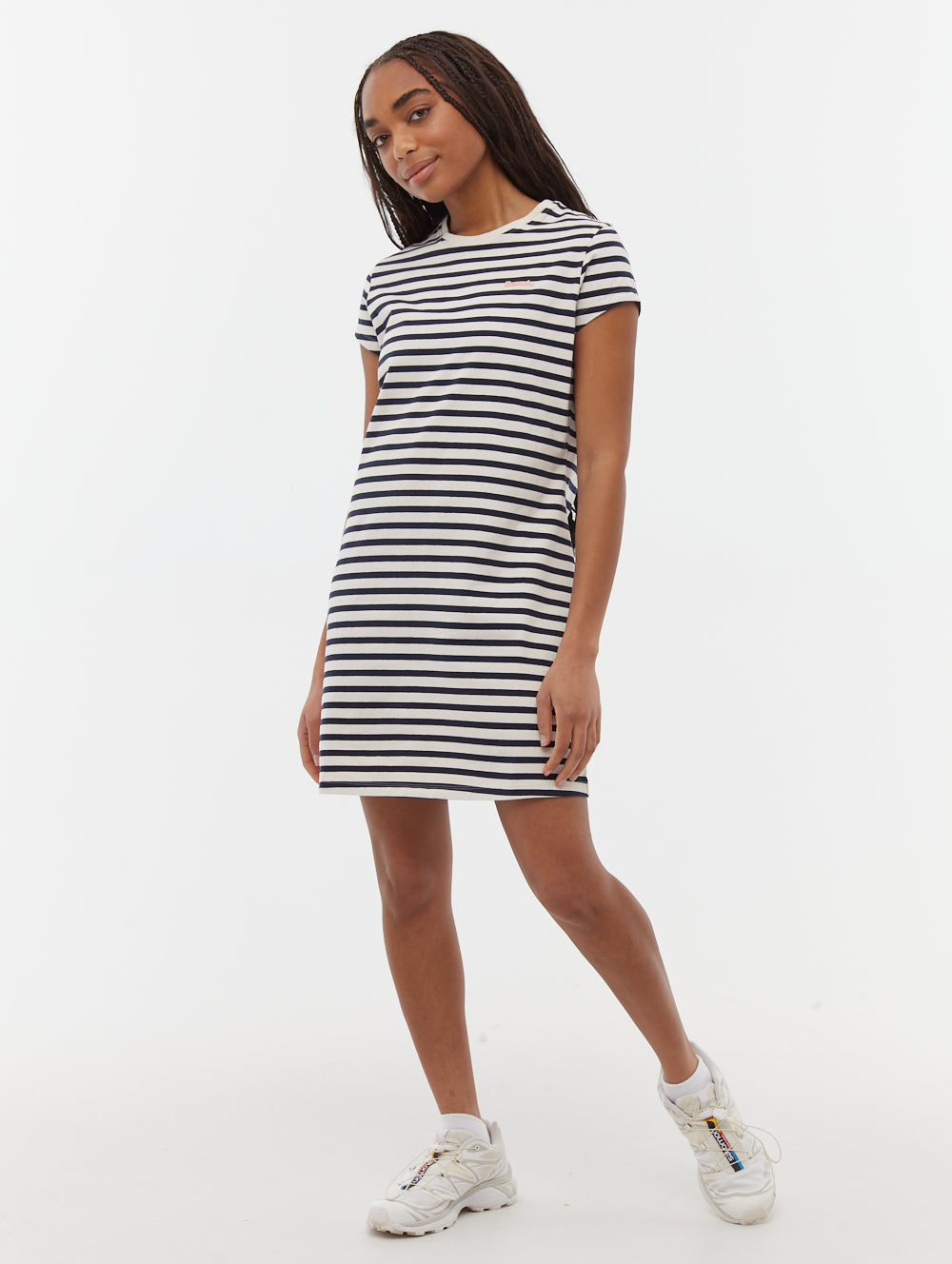 Mabelle robe midi t-shirt rayée