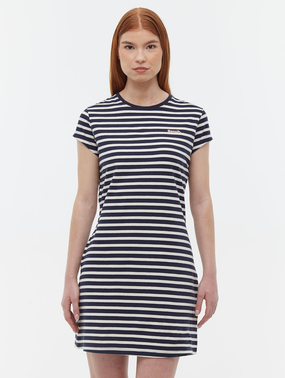 Mabelle robe midi t-shirt rayée