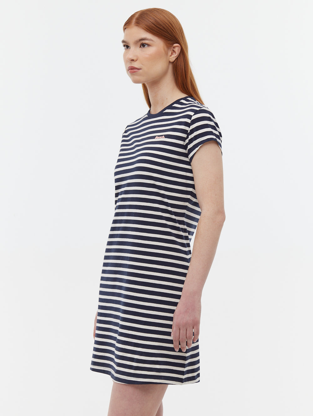 Mabelle robe midi t-shirt rayée