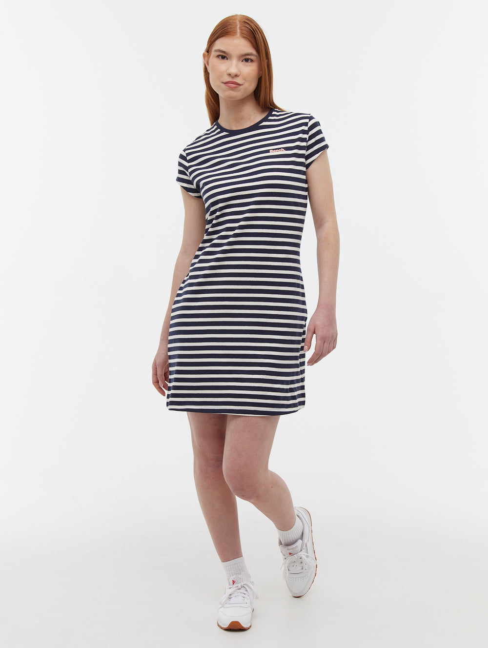 Mabelle robe midi t-shirt rayée