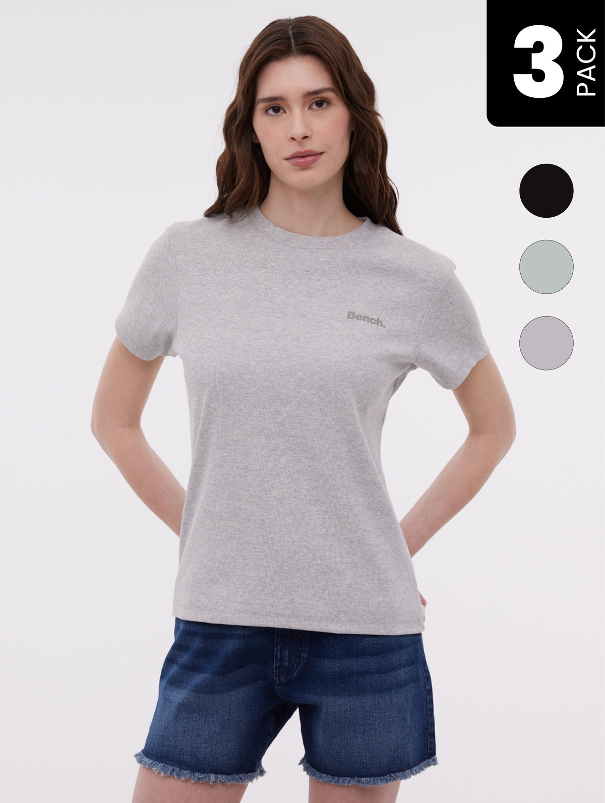 Krossa t-shirt côtelé (paquet de 3)