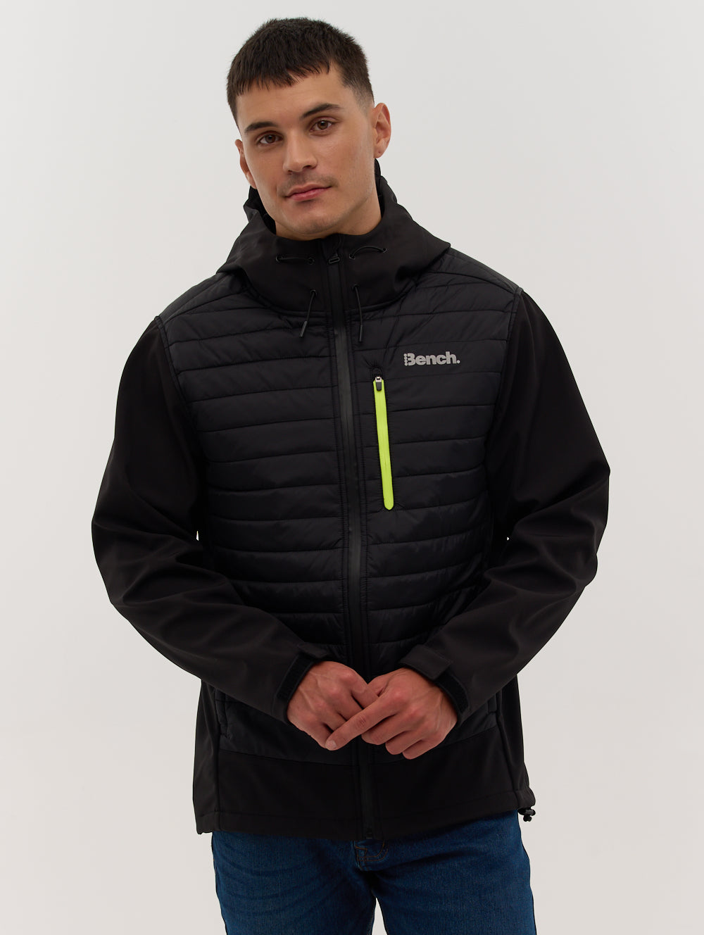 HYBRID HOODED JACKET Black Outerwear Jackets Shot 1