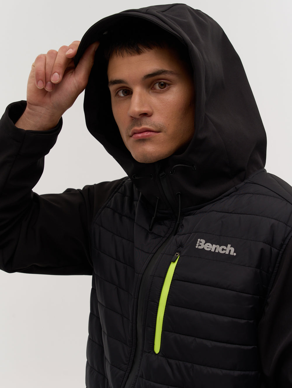 HYBRID HOODED JACKET Black Outerwear Jackets Shot 1
