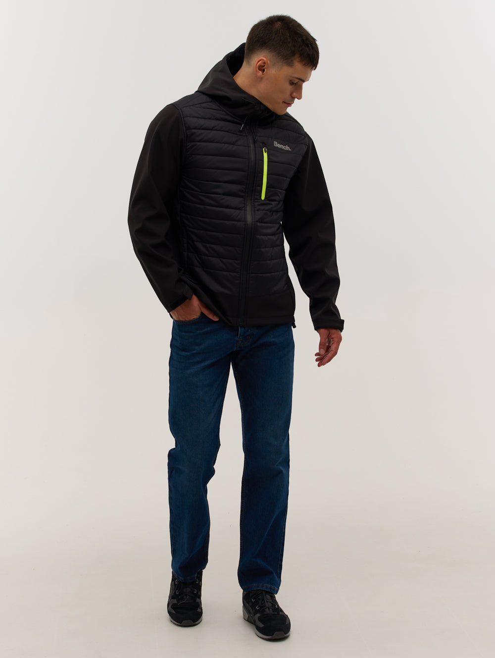 HYBRID HOODED JACKET Black Outerwear Jackets Shot 6