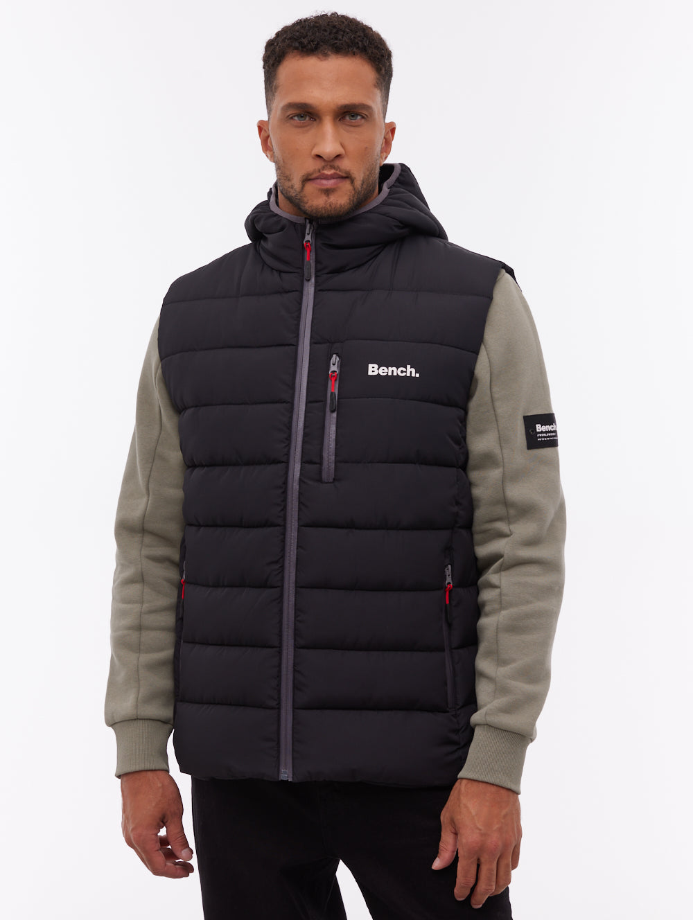 Galban Hooded Puffer Vest - Black