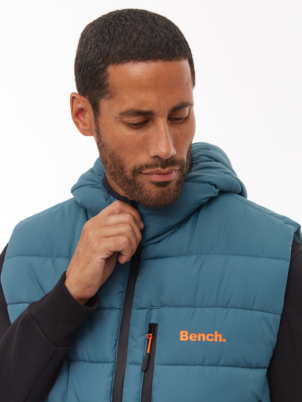 Galban Hooded Puffer Vest - Aqua