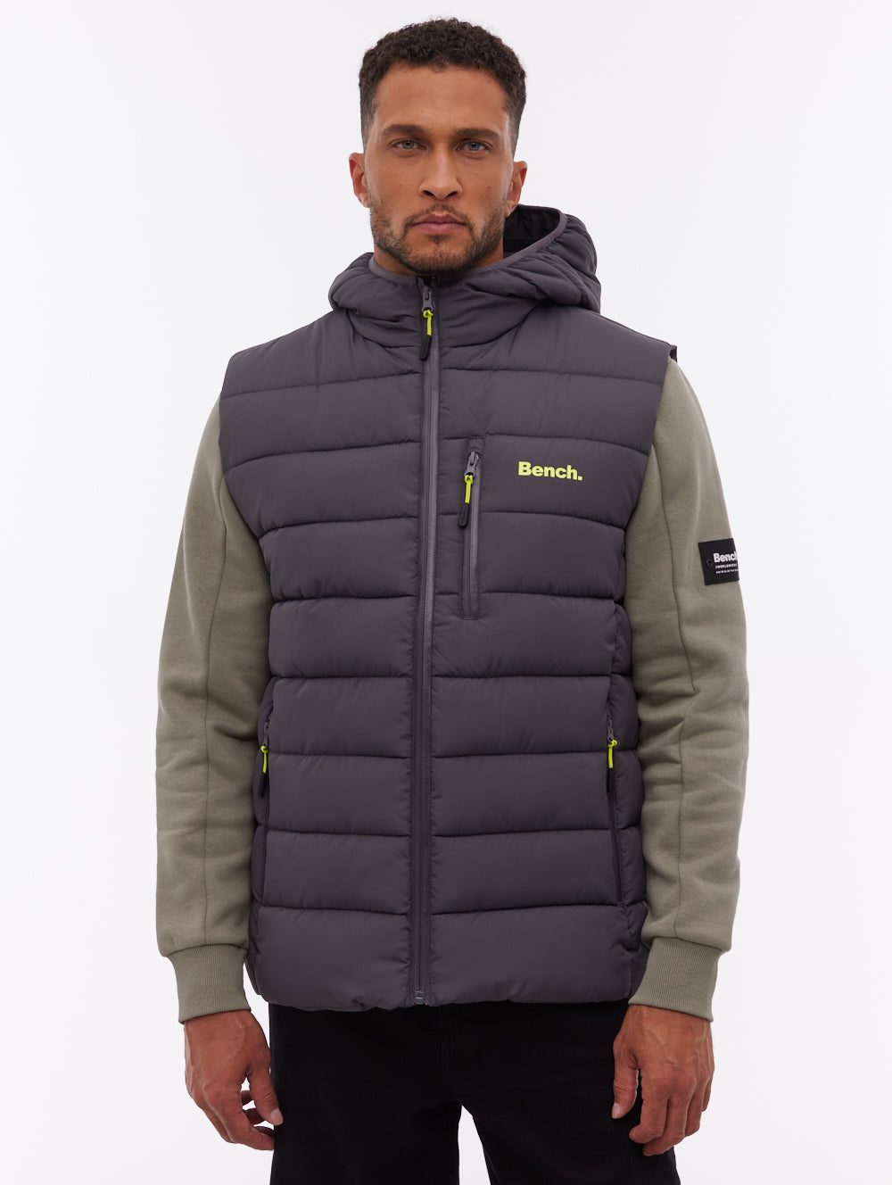 Galban Hooded Puffer Vest - Grey