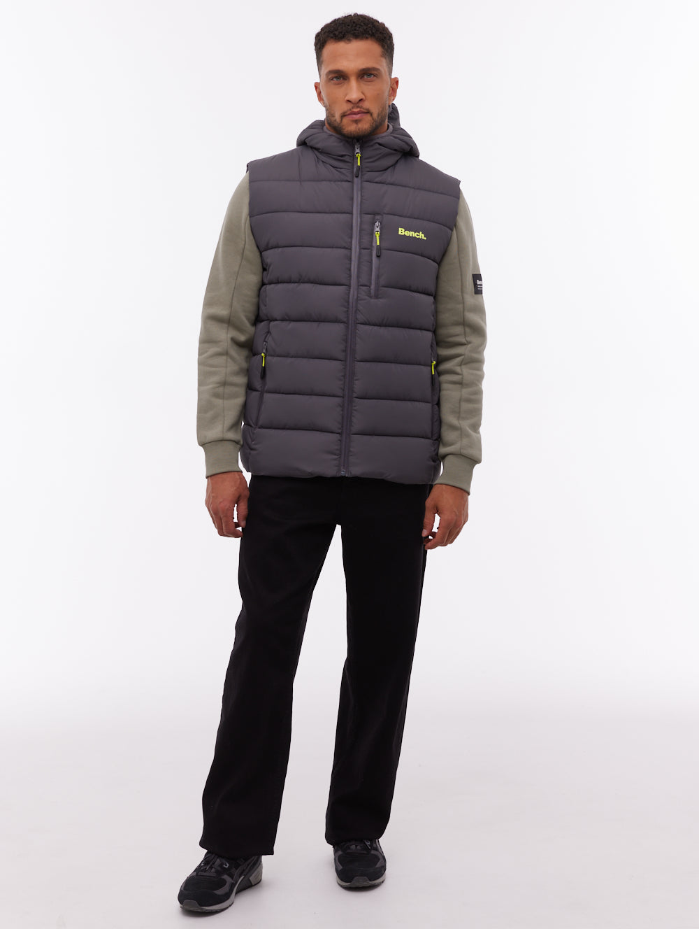 Galban Hooded Puffer Vest - Grey