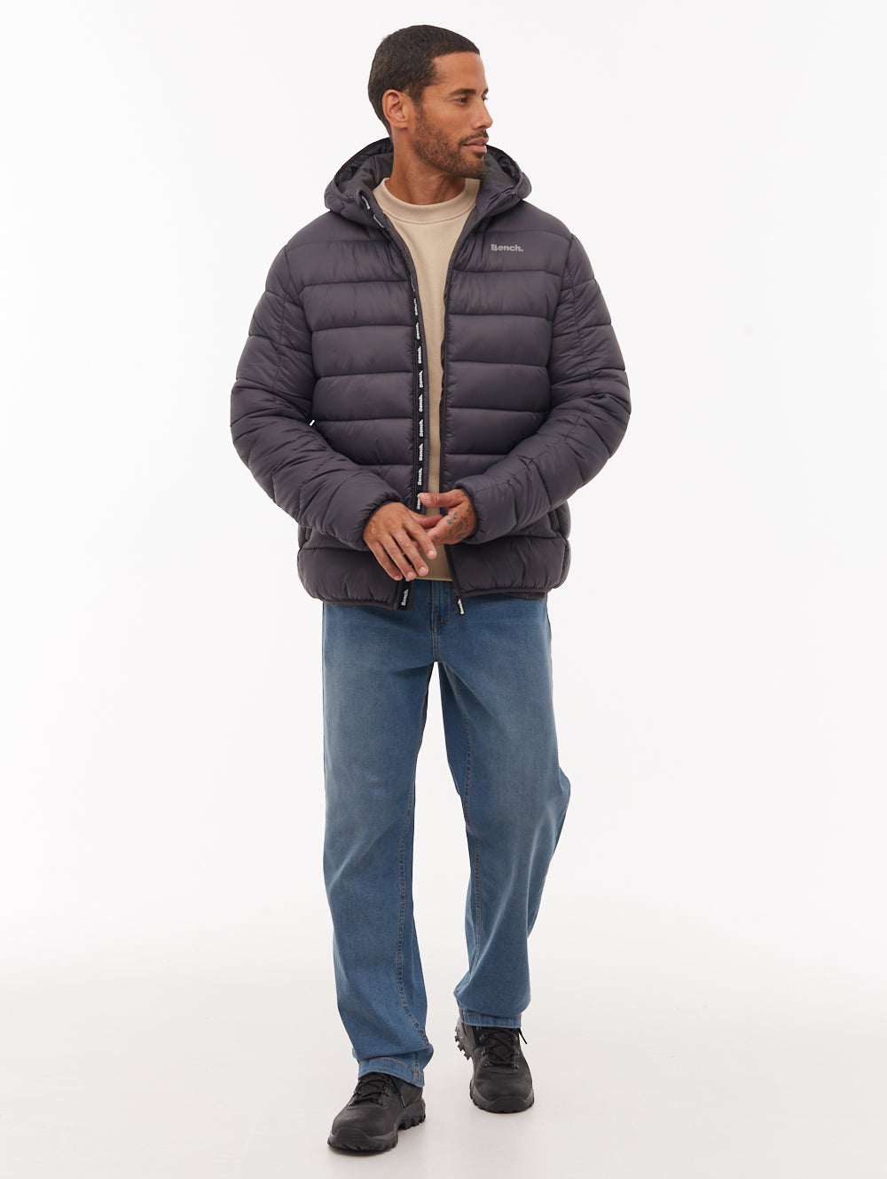 Afflor Hooded Puffer Jacket - Grey