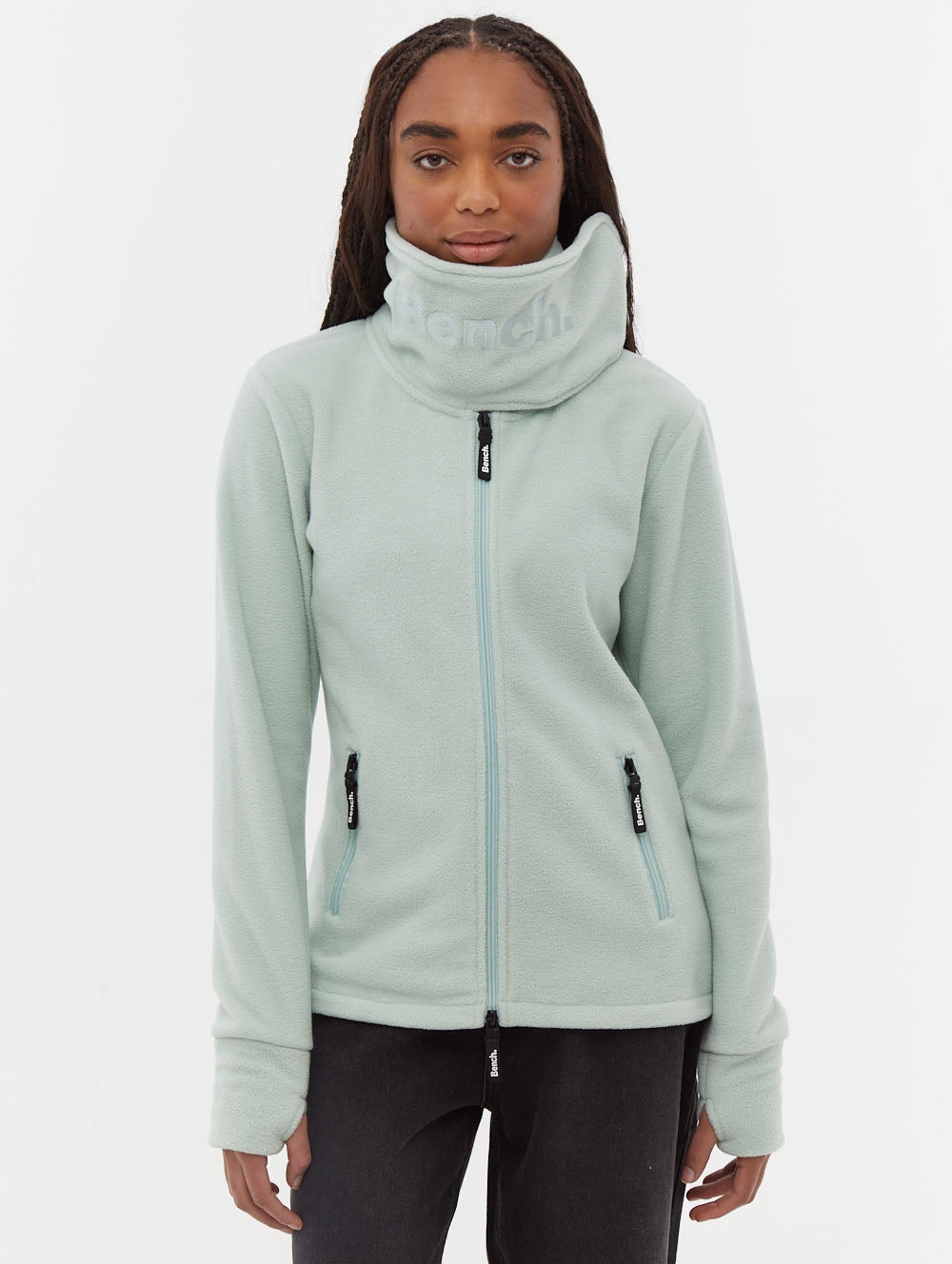 Funnel Microfleece Wrap Neck Zip-Up