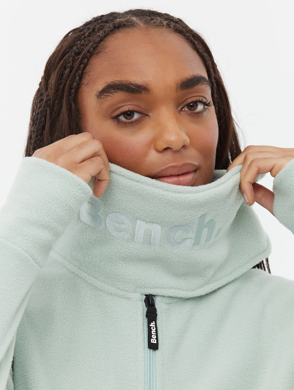 Funnel Microfleece Wrap Neck Zip-Up