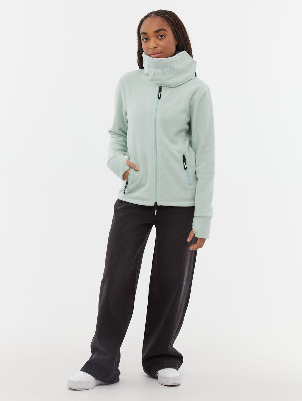 Funnel Microfleece Wrap Neck Zip-Up