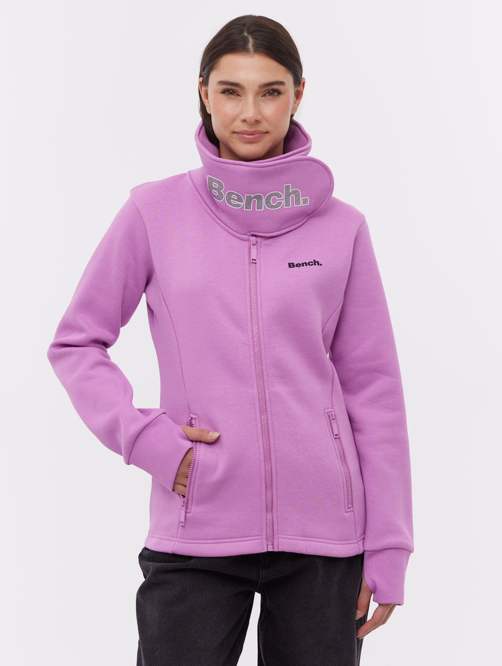Haylo Wrap Neck Zip-Up