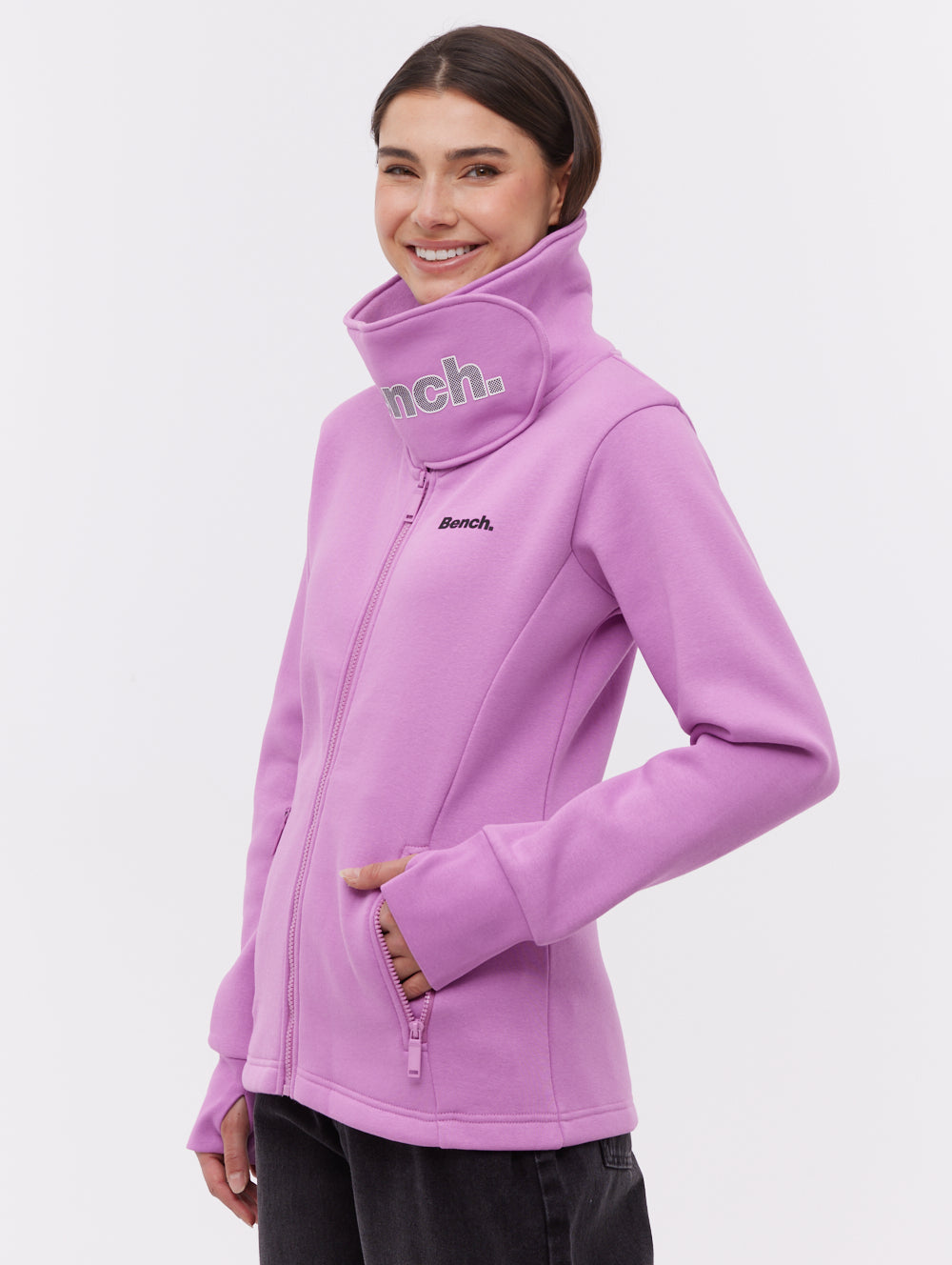 Haylo Wrap Neck Zip-Up