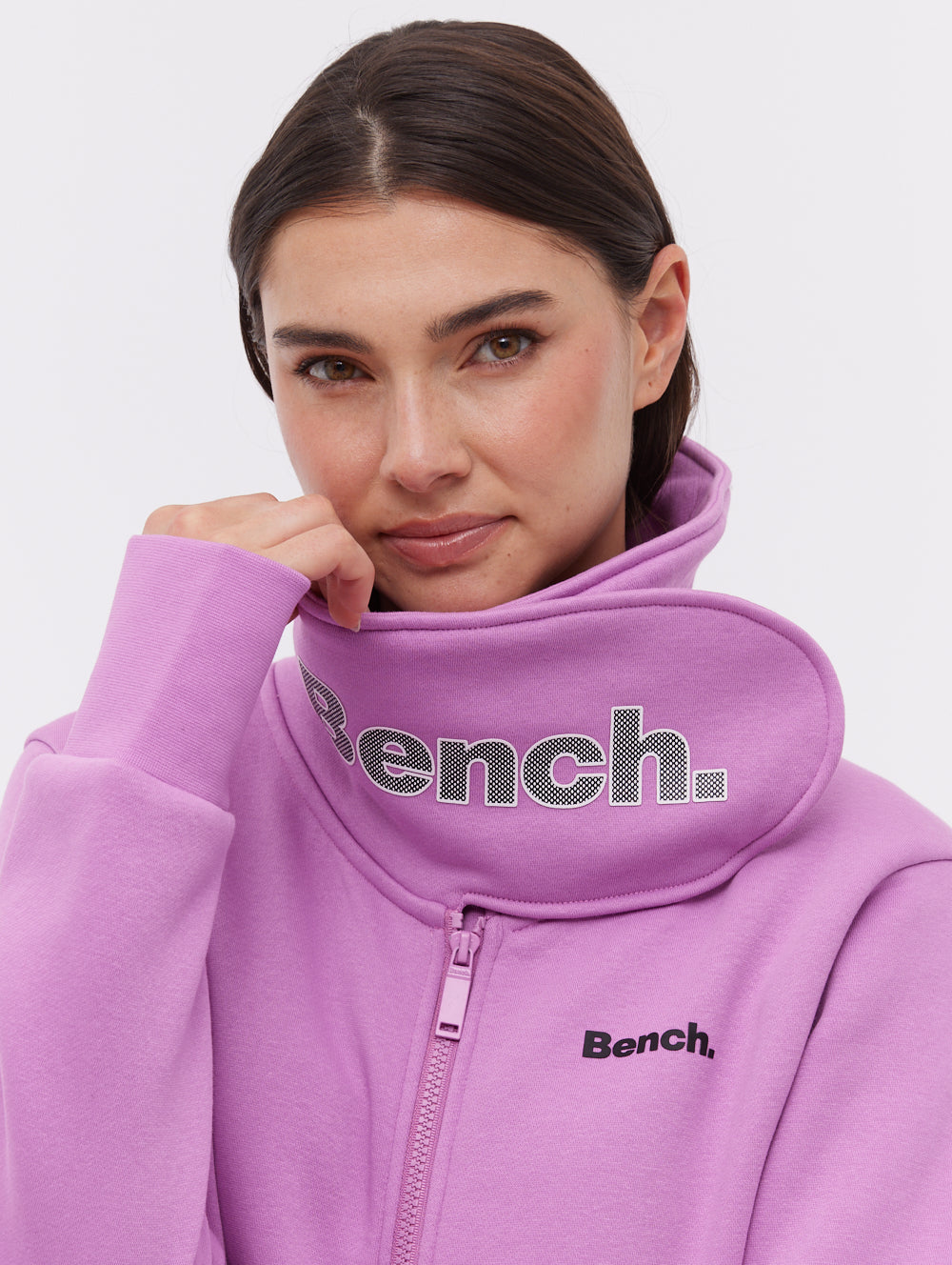 Haylo Wrap Neck Zip-Up