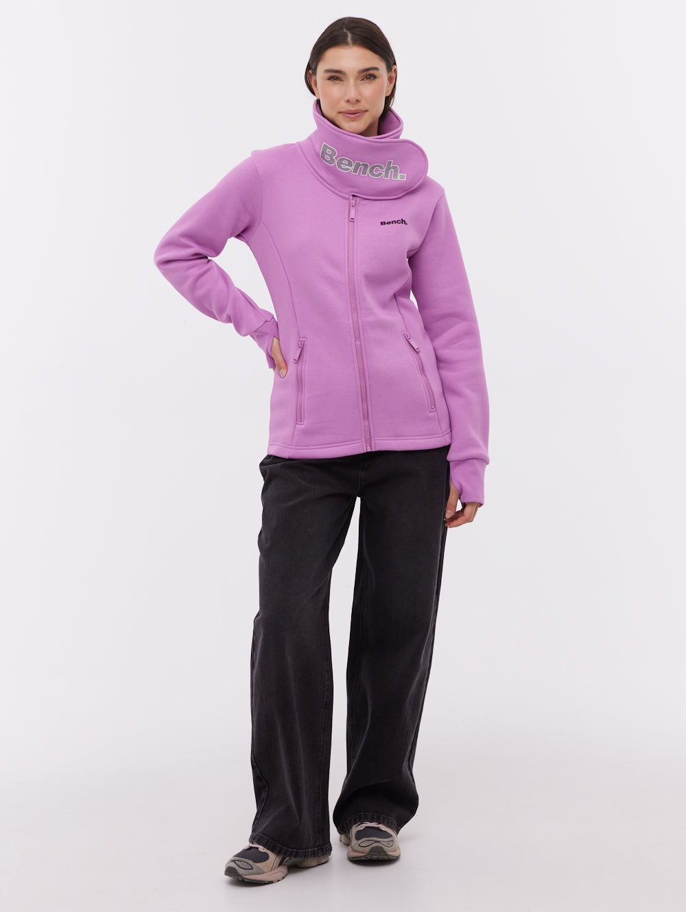 Haylo Wrap Neck Zip-Up