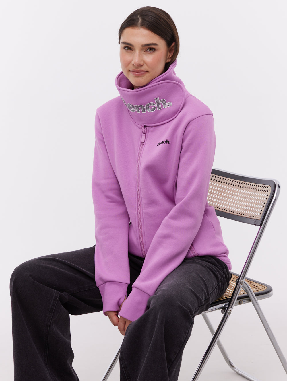 Haylo Wrap Neck Zip-Up