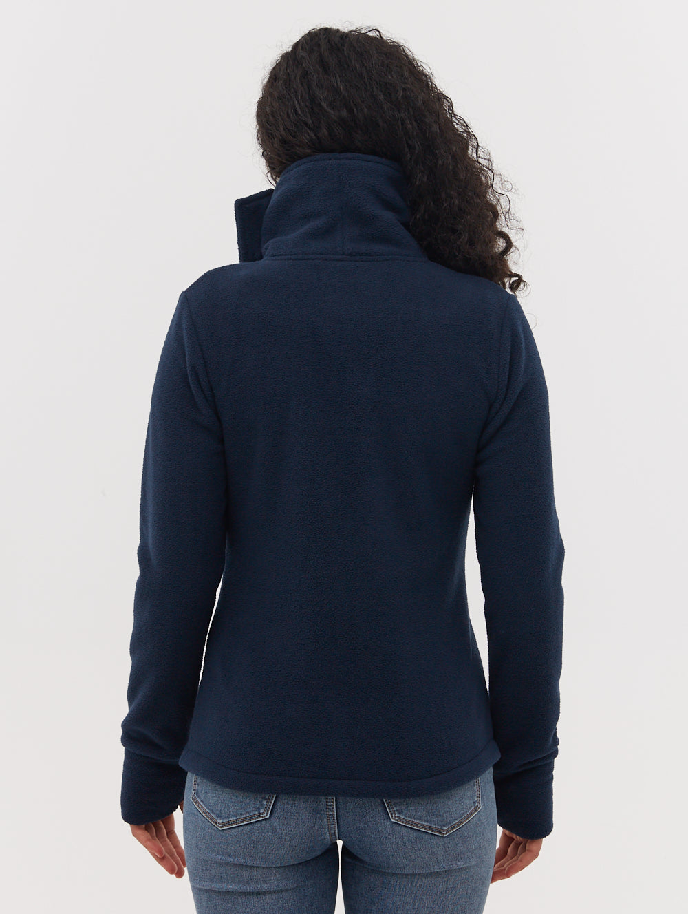 Chandail zippé en micropolaire à col croisé