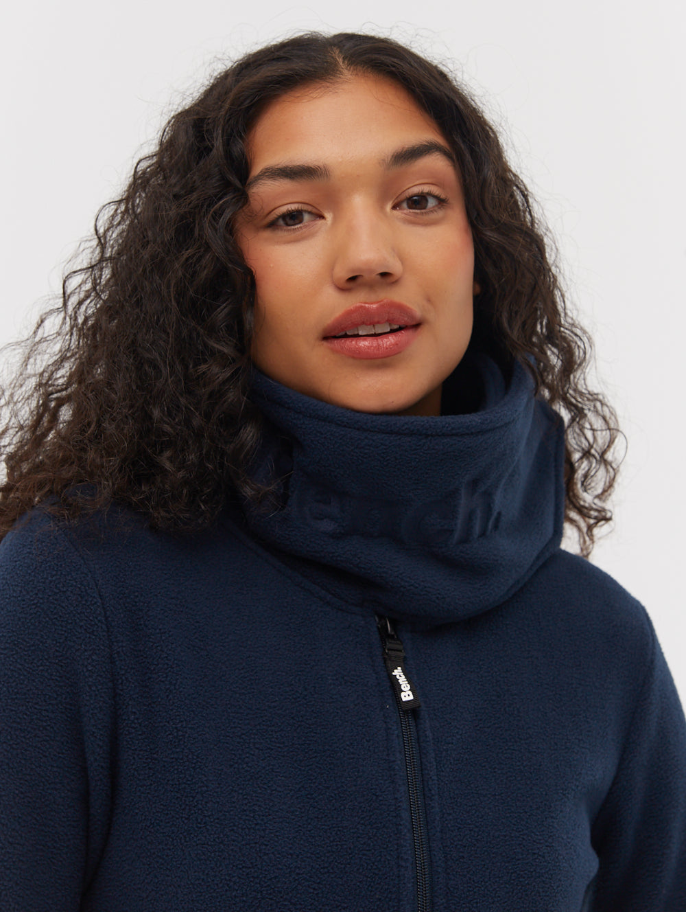 Chandail zippé en micropolaire à col croisé