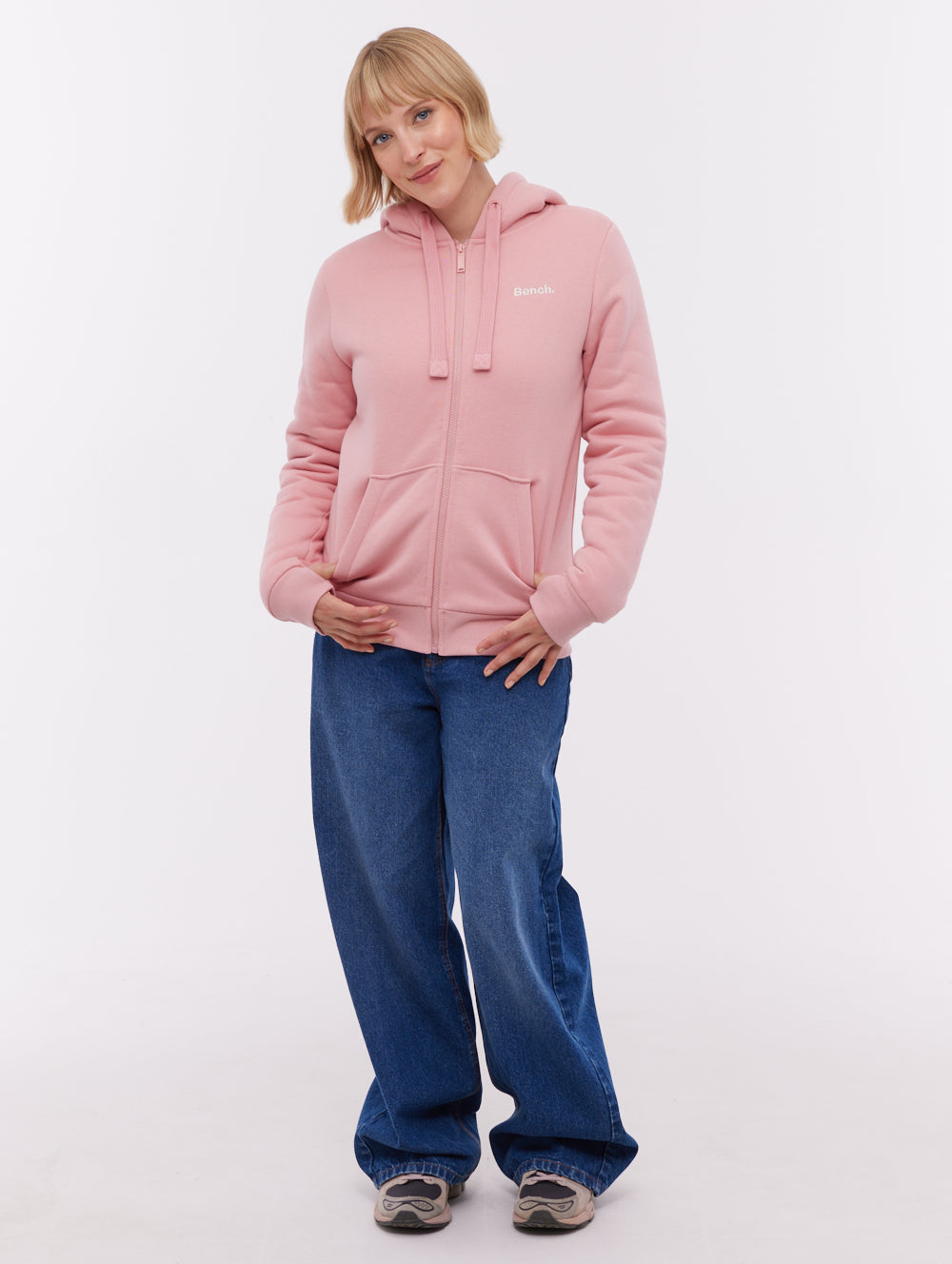 Mintz chandail à capuchon zippé doublé sherpa - Rose