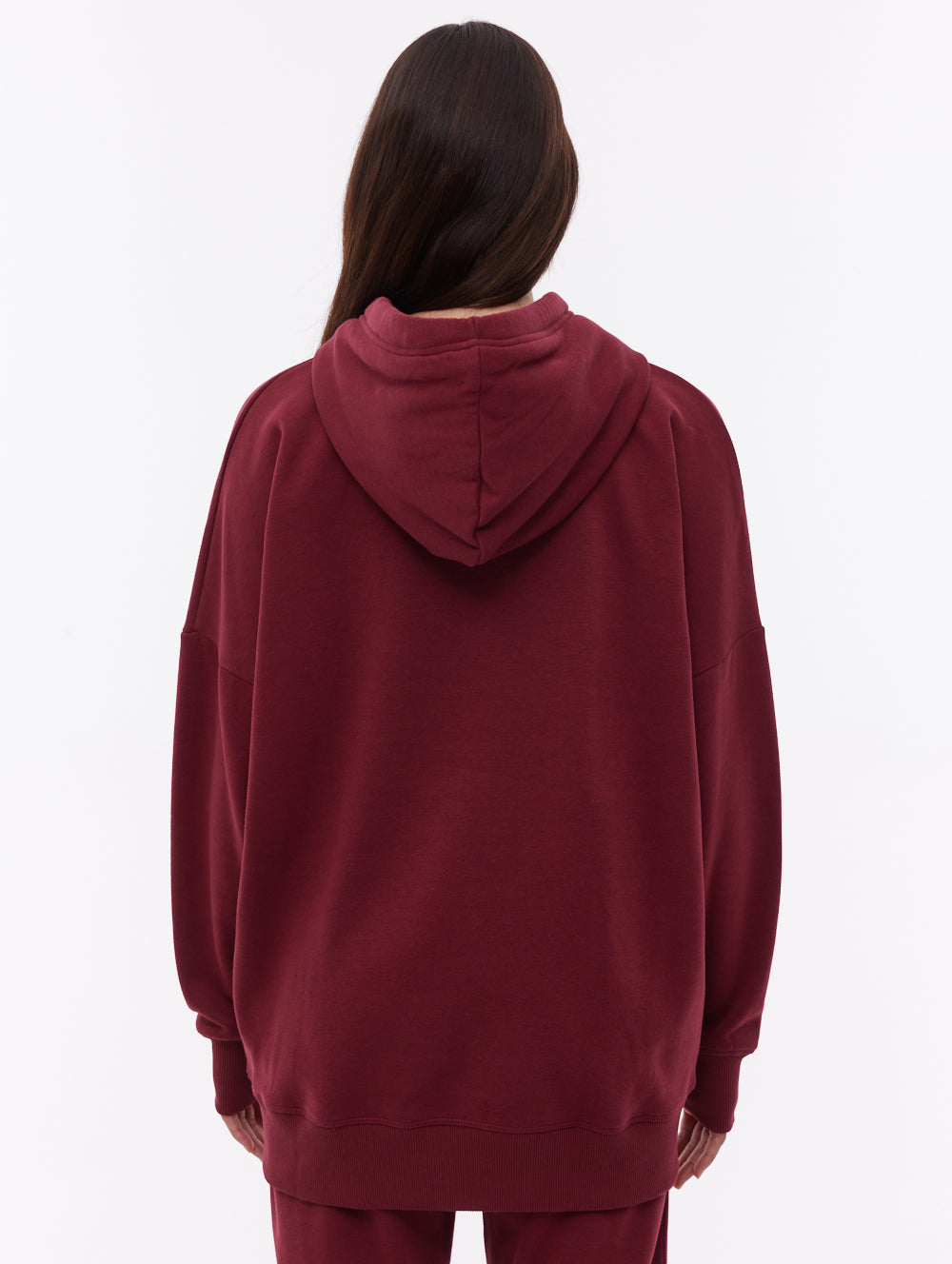 Linra Oversize Tonal Logo Hoodie - Red