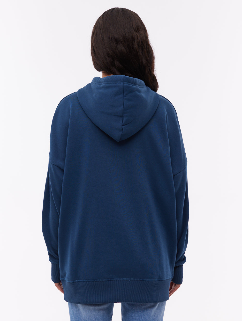 Linra Oversize Tonal Logo Hoodie - Blue