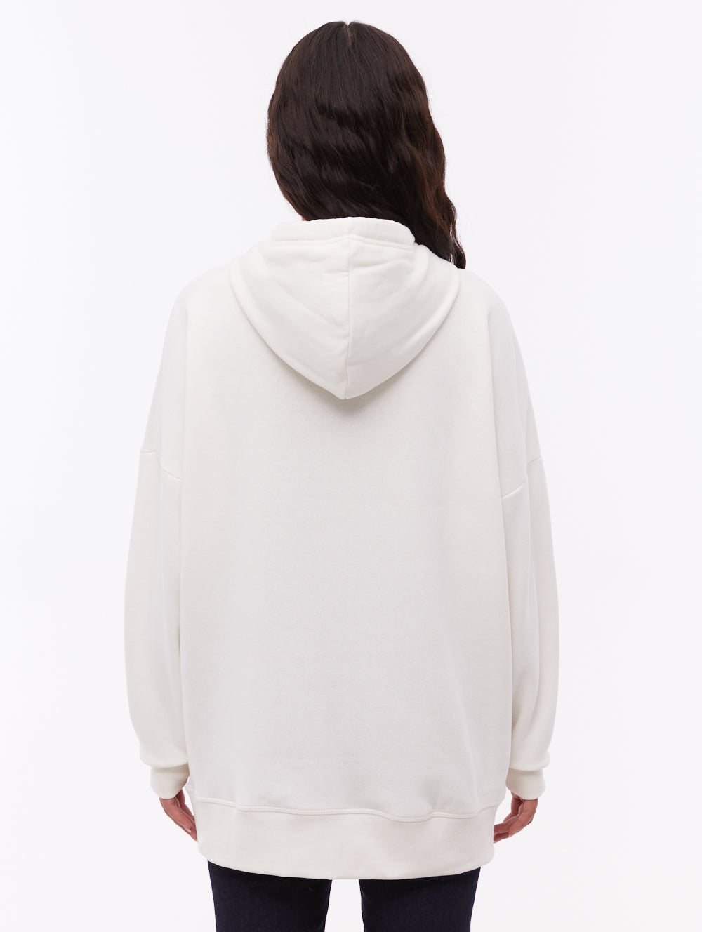 Linra White WH007 Hoodies Oversized Logo Shot 3