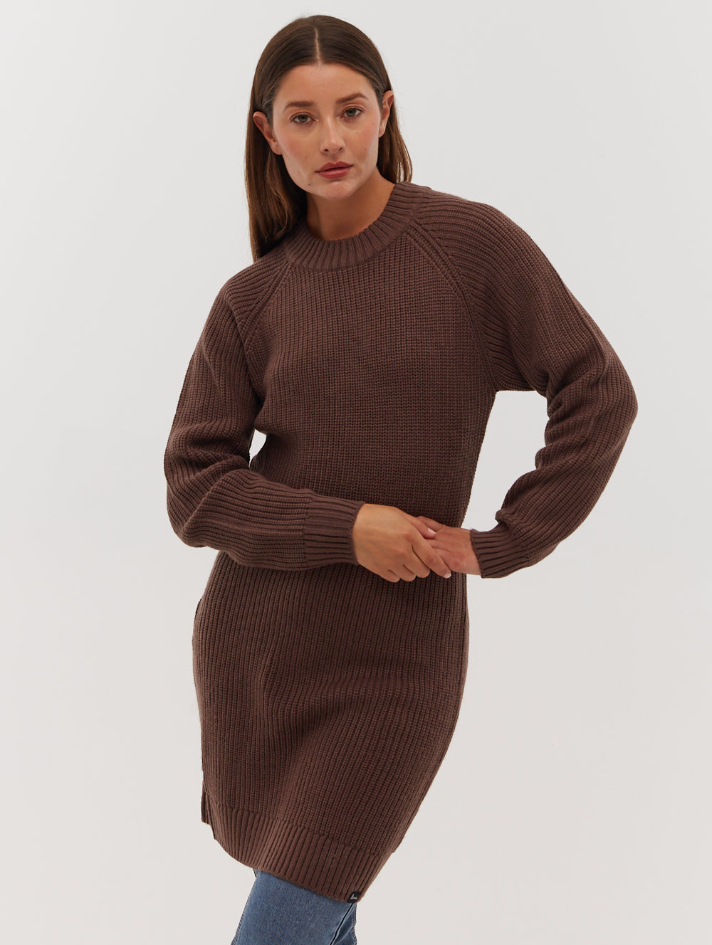 KARLIE Brown Knits Dresses  Shot 1
