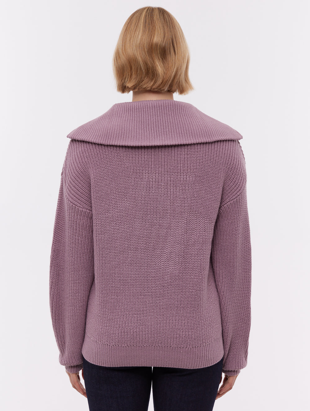 Thurynn chandail demi-zip oversize à col montant - Violet
