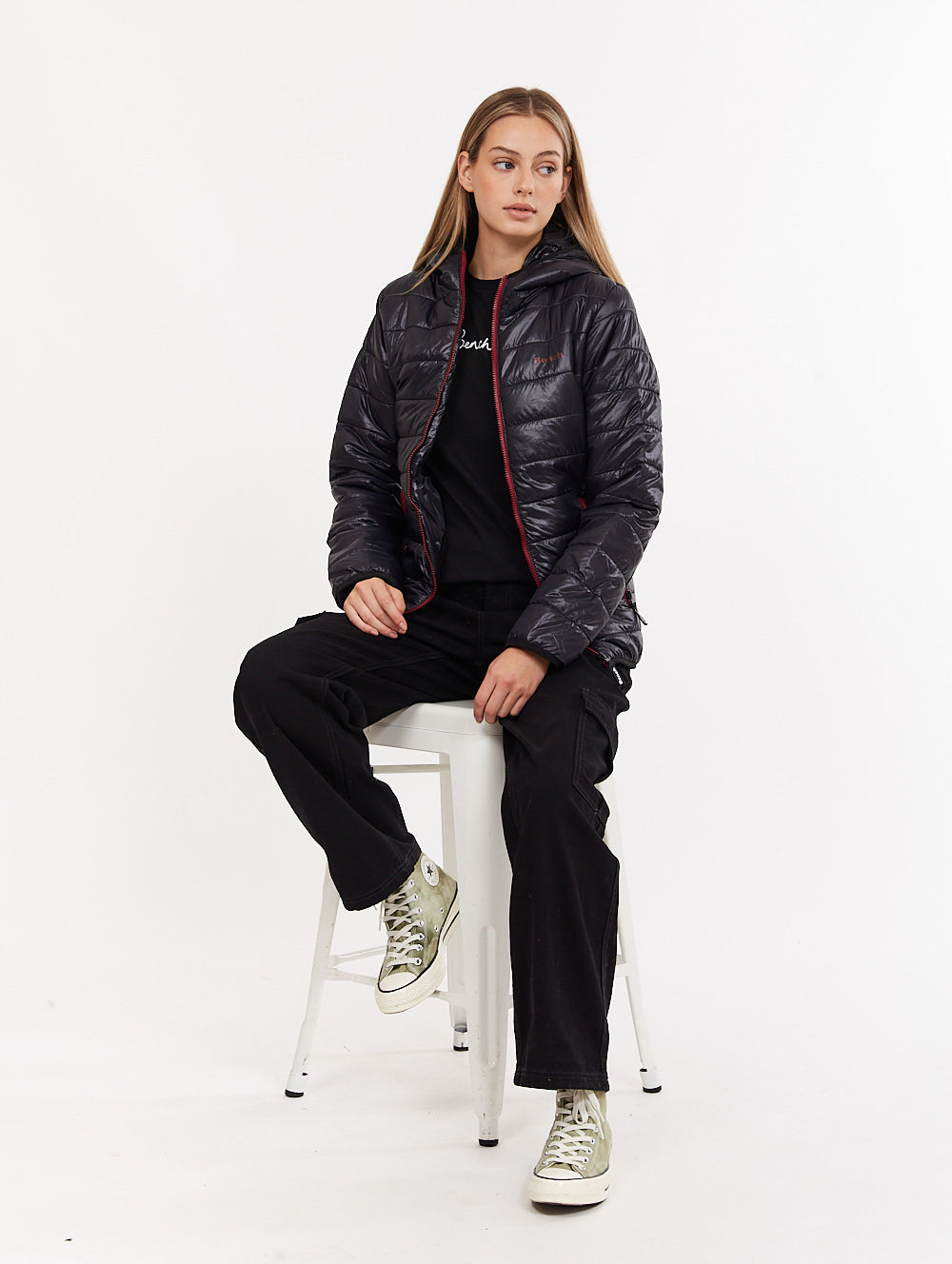 Kara Black 1 BK001 Outerwear Puffer Jackets Shot 4