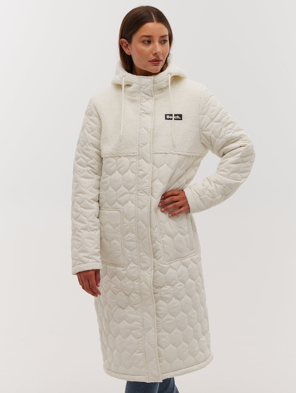 LELAH White Outerwear Jackets Long Sherpa Shot 1