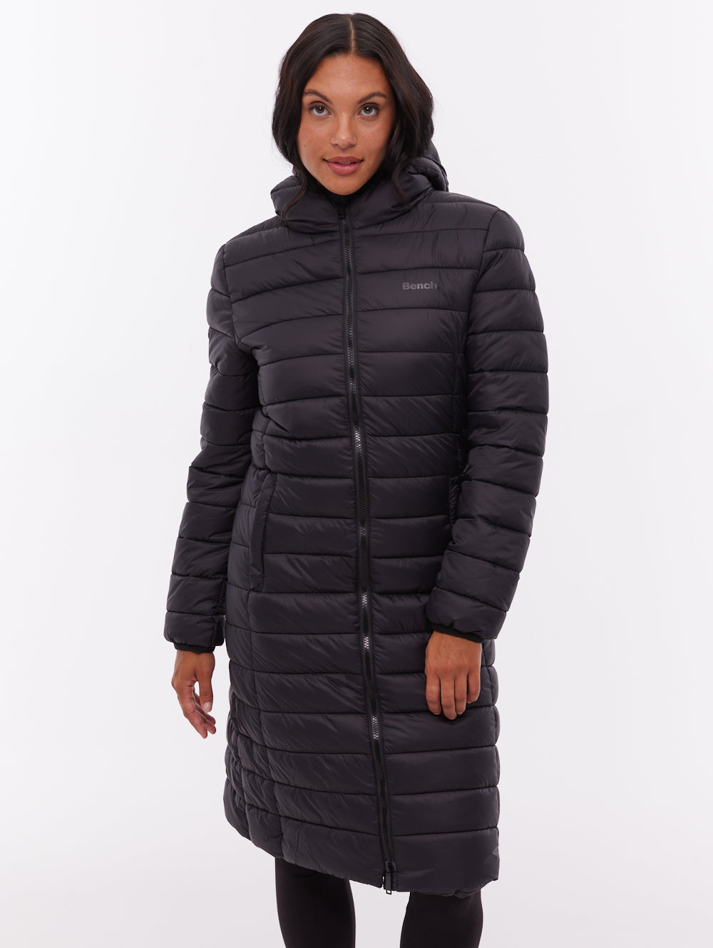 Nella Hooded Maxi Puffer Jacket - Black