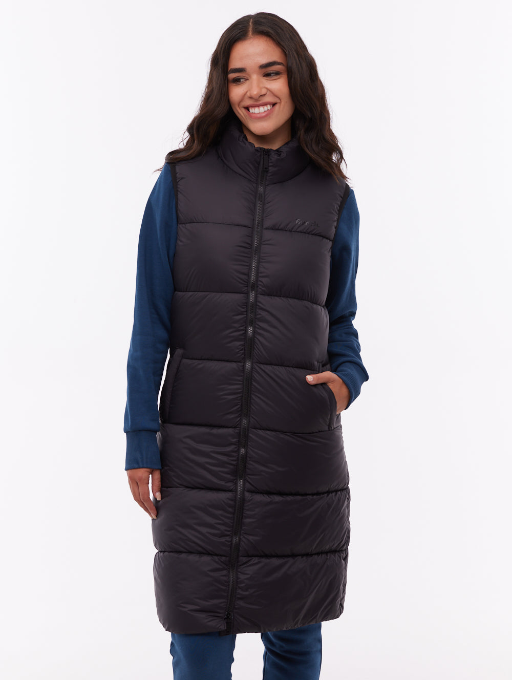 Matina Maxi Puffer Vest - Black
